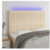 Image de Hoofdbord LED 144x5x118/128 cm stof cràmekleurig3122665