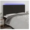 Image de Hoofdbord LED 160x5x118/128 cm stof zwart3122670