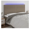 Image de Hoofdbord LED 160x5x118/128 cm stof taupe3122672