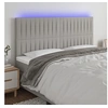 Image de Hoofdbord LED 180x5x118/128 cm stof lichtgrijs3122676