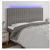 Image de Hoofdbord LED 180x5x118/128 cm stof donkergrijs3122677