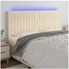 Image de Hoofdbord LED 180x5x118/128 cm stof cràmekleurig3122681