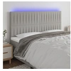 Image de Hoofdbord LED 200x5x118/128 cm stof lichtgrijs3122684
