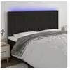Image de Hoofdbord LED 200x5x118/128 cm stof zwart3122686