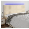 Image de Hoofdbord LED 200x5x118/128 cm stof cràmekleurig3122689