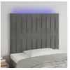 Image de Hoofdbord LED 90x5x118/128 cm fluweel lichtgrijs3122698
