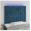 Image de Hoofdbord LED 90x5x118/128 cm fluweel donkerblauw3122702
