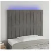 Image de Hoofdbord LED 100x5x118/128 cm fluweel lichtgrijs3122704