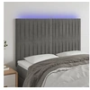 Image de Hoofdbord LED 144x5x118/128 cm fluweel lichtgrijs3122710