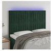 Image de Hoofdbord LED 144x5x118/128 cm fluweel donkergroen3122713