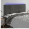 Image de Hoofdbord LED 160x5x118/128 cm fluweel donkergrijs3122717
