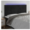 Image de Hoofdbord LED 160x5x118/128 cm fluweel zwart3122718