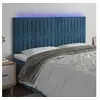 Image de Hoofdbord LED 160x5x118/128 cm fluweel donkerblauw3122720