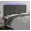 Image de Hoofdbord LED 180x5x118/128 cm fluweel donkergrijs3122723