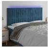 Image de Hoofdbord LED 180x5x118/128 cm fluweel donkerblauw3122726