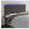 Image de Hoofdbord LED 200x5x118/128 cm fluweel donkergrijs3122729