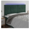 Image de Hoofdbord LED 200x5x118/128 cm fluweel donkergroen3122731