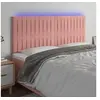 Image de Hoofdbord LED 200x5x118/128 cm fluweel roze3122733