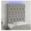 Image de Hoofdbord LED 80x7x118/128 cm stof lichtgrijs3122734