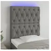 Image de Hoofdbord LED 80x7x118/128 cm stof donkergrijs3122735