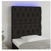 Image de Hoofdbord LED 80x7x118/128 cm stof zwart3122736