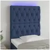 Image de Hoofdbord LED 80x7x118/128 cm stof blauw3122740