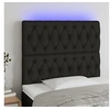 Image de Hoofdbord LED 90x7x118/128 cm stof zwart3122744