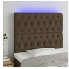 Image de Hoofdbord LED 90x7x118/128 cm stof donkerbruin3122745