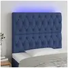 Image de Hoofdbord LED 90x7x118/128 cm stof blauw3122748