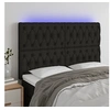Image de Hoofdbord LED 144x7x118/128 cm stof zwart3122760