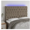 Image de Hoofdbord LED 144x7x118/128 cm stof taupe3122762