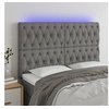 Image de Hoofdbord LED 160x7x118/128 cm stof donkergrijs3122767