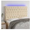 Image de Hoofdbord LED 160x7x118/128 cm stof cràmekleurig3122771