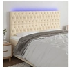 Image de Hoofdbord LED 180x7x118/128 cm stof cràmekleurig3122779