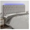 Image de Hoofdbord LED 200x7x118/128 cm stof lichtgrijs3122782