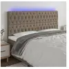 Image de Hoofdbord LED 200x7x118/128 cm stof taupe3122786