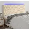 Image de Hoofdbord LED 200x7x118/128 cm stof cràmekleurig3122787