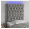 Image de Hoofdbord LED 80x7x118/128 cm fluweel lichtgrijs3122790