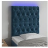 Image de Hoofdbord LED 80x7x118/128 cm fluweel donkerblauw3122794