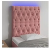 Image de Hoofdbord LED 80x7x118/128 cm fluweel roze3122795