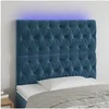 Image de Hoofdbord LED 90x7x118/128 cm fluweel donkerblauw3122800