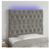 Image de Hoofdbord LED 100x7x118/128 cm fluweel lichtgrijs3122802