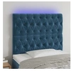 Image de Hoofdbord LED 100x7x118/128 cm fluweel donkerblauw3122806
