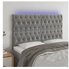 Image de Hoofdbord LED 144x7x118/128 cm fluweel lichtgrijs3122808