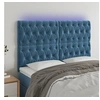 Image de Hoofdbord LED 144x7x118/128 cm fluweel donkerblauw3122812