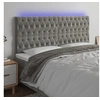 Image de Hoofdbord LED 180x7x118/128 cm fluweel lichtgrijs3122820