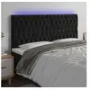 Image de Hoofdbord LED 180x7x118/128 cm fluweel zwart3122822