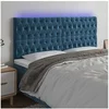 Image de Hoofdbord LED 180x7x118/128 cm fluweel donkerblauw3122824