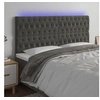 Image de Tête de lit à LED Gris foncé 200x7x118 128 cm Velours