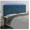 Image de Hoofdbord LED 200x7x118/128 cm fluweel donkerblauw3122830